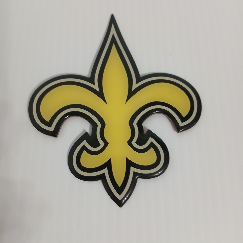 New Orleans Saints Fleur-de-lis 3D Aluminum Metal Decal Gold Black NEW